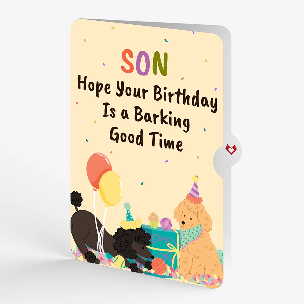 Lovepop Birthday Pawty Pups Music and Lights Pop-Up Card and Sentiment Set for Son - Image 4