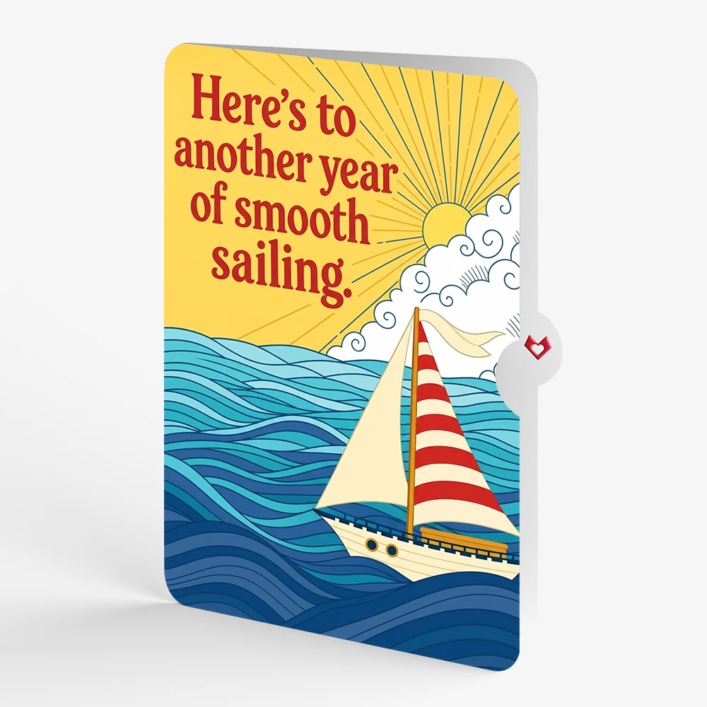 Lovepop Sailboat on the Horizon Birthday Pop-Up Card and Smooth Sailing Sentiment Set - Image 4