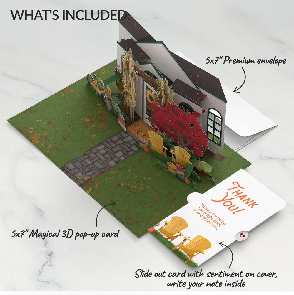 Lovepop Fall Welcome Thank You Pop-Up Card and Sentiment Set Chair - Image 2