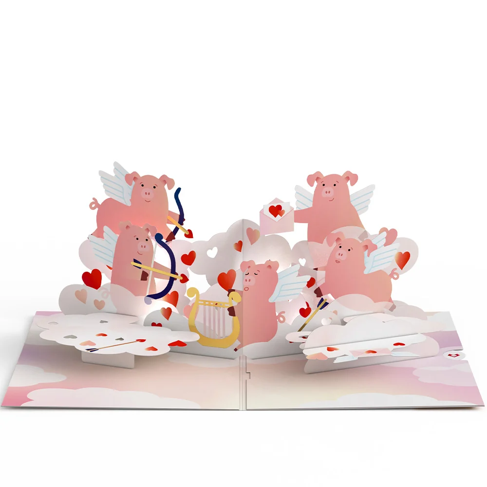 Lovepop Hogs and Kisses Music and Lights Pop-Up Card - Image 4