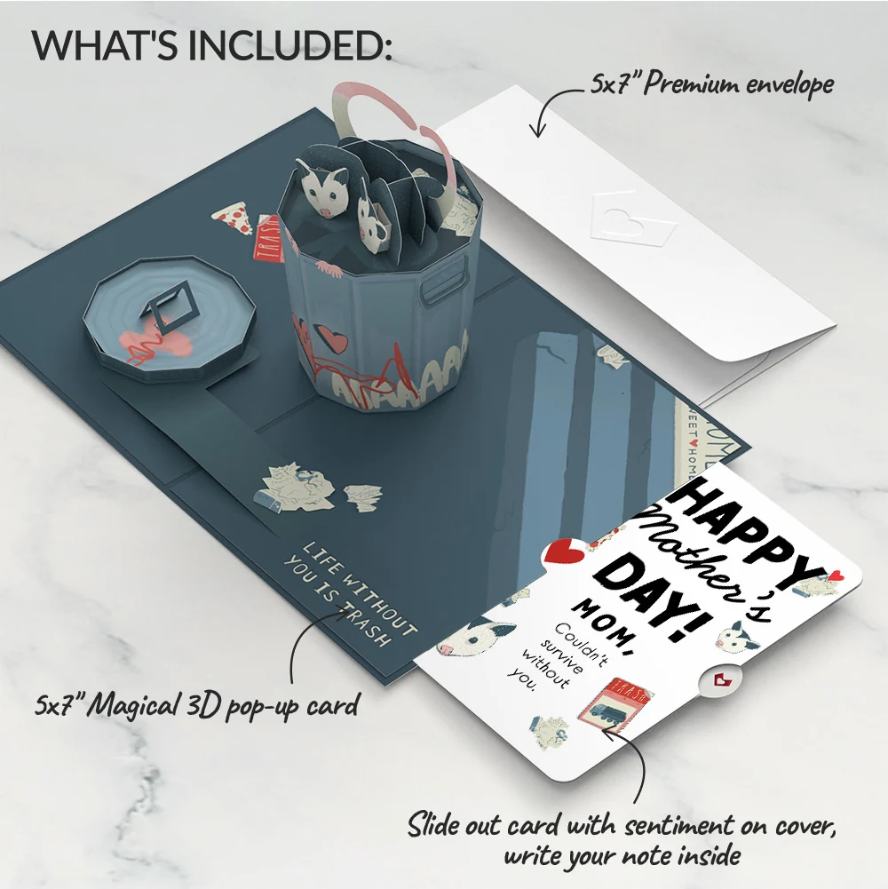 Lovepop Life Without You Is Trash Possums Mother’s Day Pop-Up Card and Sentiment Set for Mom - Image 2