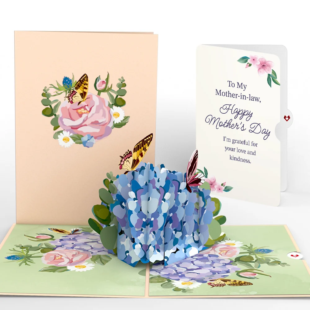 Lovepop Hydrangea Butterflies Mother's Day Pop-Up Card and Sentiment Set for Mother-in-law