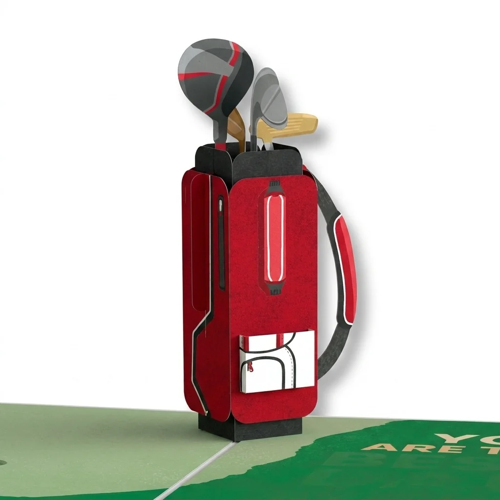 Lovepop Best Dad By Par Father's Day Pop-Up Card and Golf Worth Measured Sentiment Set for Dad Bag - Image 3