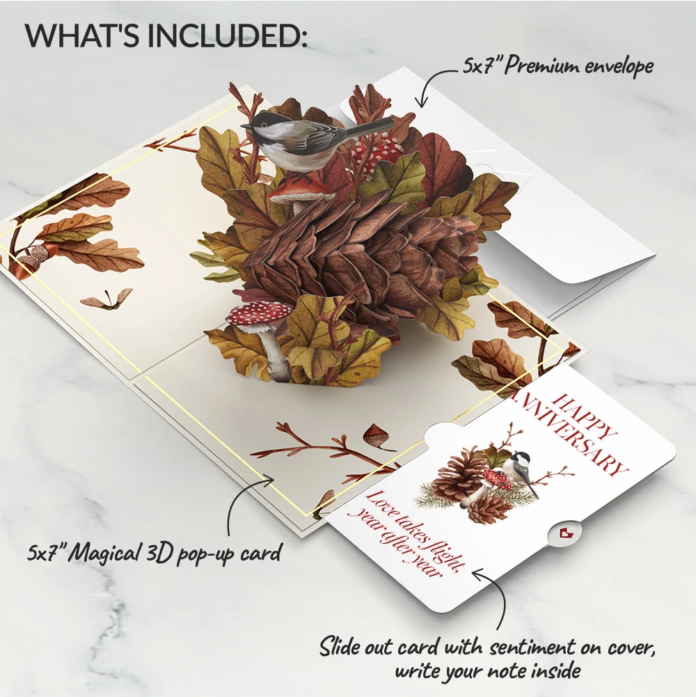 Lovepop Fall Forest Floor Anniversary Pop-Up Card and Love Takes Flight Sentiment Set - Image 2