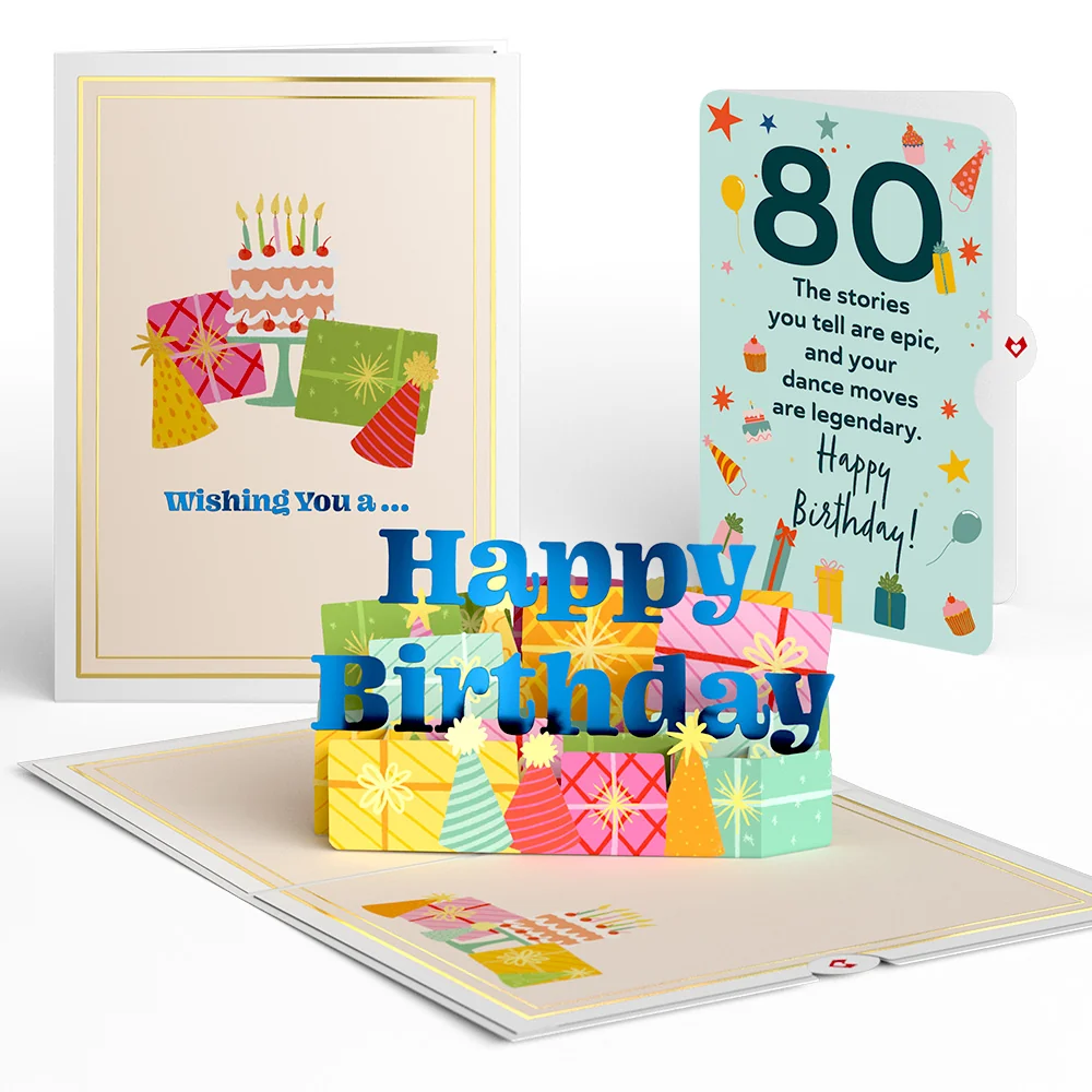 Lovepop Wishing You a Happy 80th Birthday Pop-Up Card and Sentiment Set