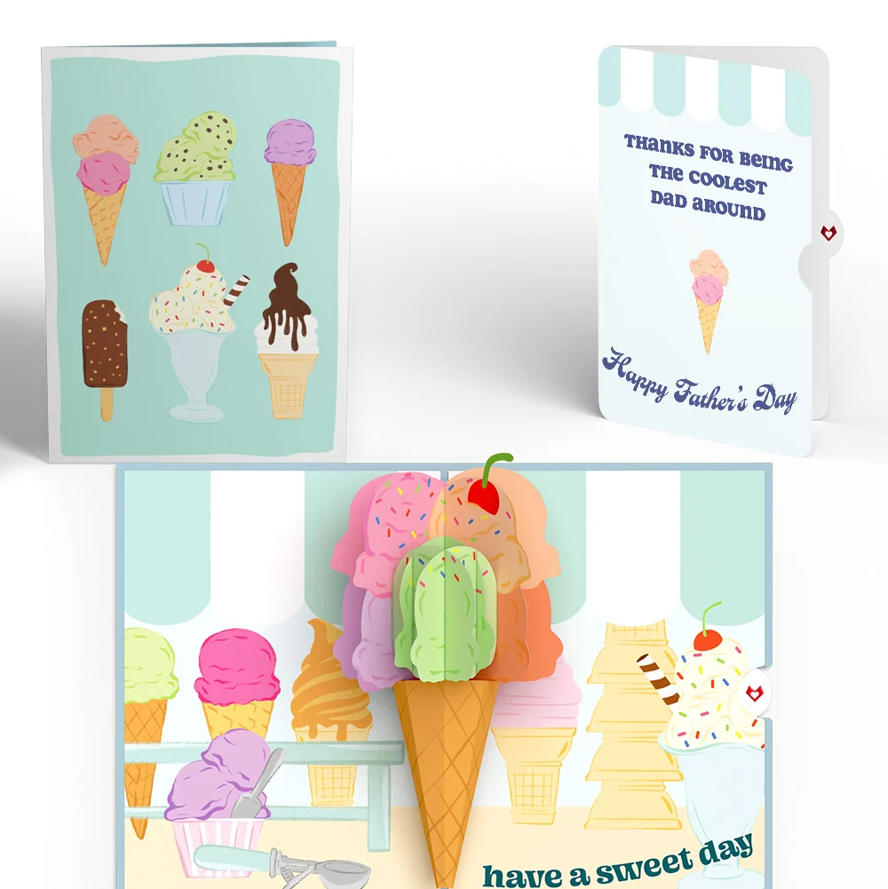 Lovepop Sweet Day Ice Cream Father’s Day Pop-Up Card and Sentiment Set for Dad