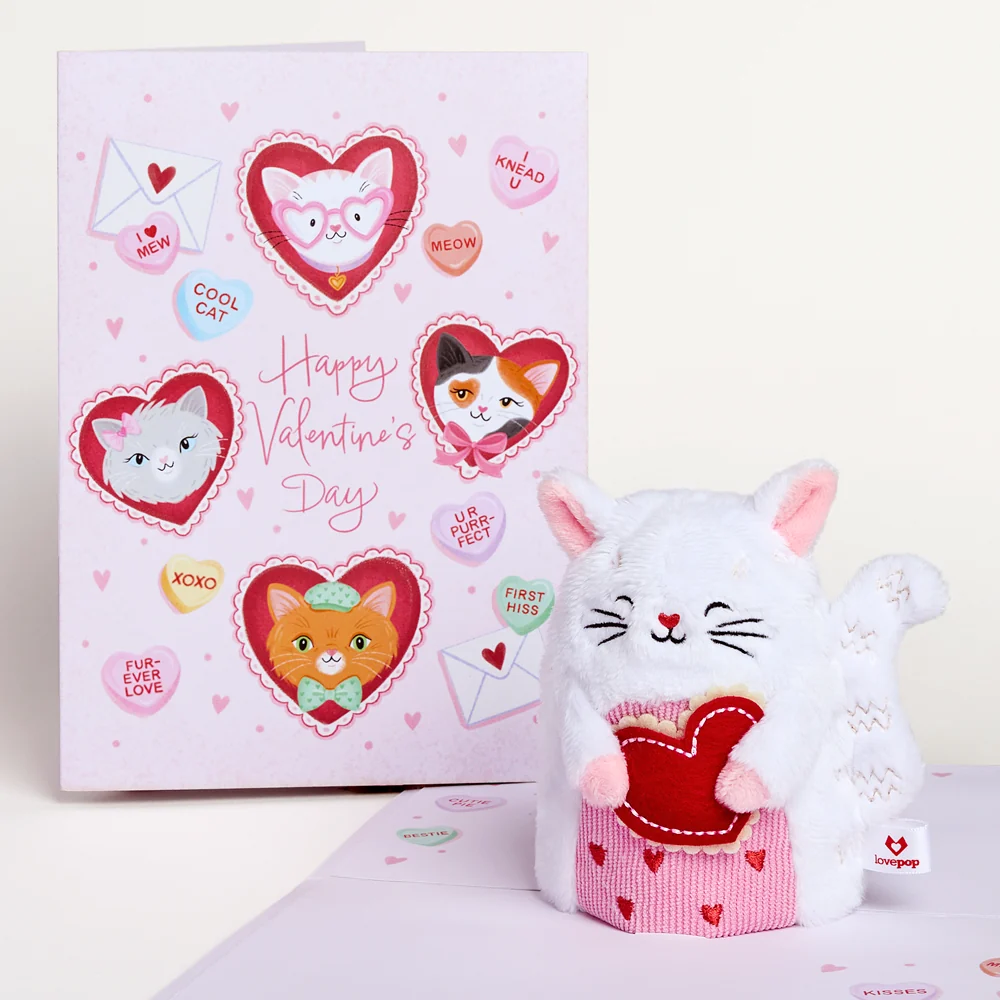 Lovepop 'Happy Valentine's Day' Love Cat Plushpop Card
