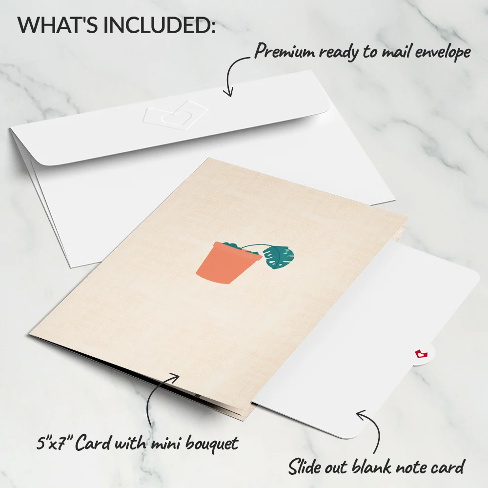 Lovepop Monstera Card With Mini Bouquet - Image 5