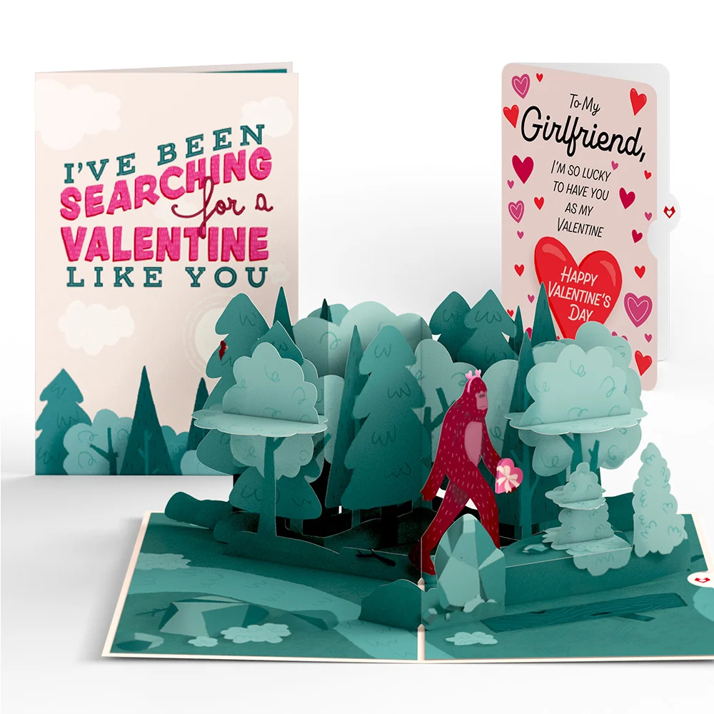Lovepop Searching for a Valentine Like You Bigfoot Valentine Pop-Up Card and Sentiment Set for Girlfriend
