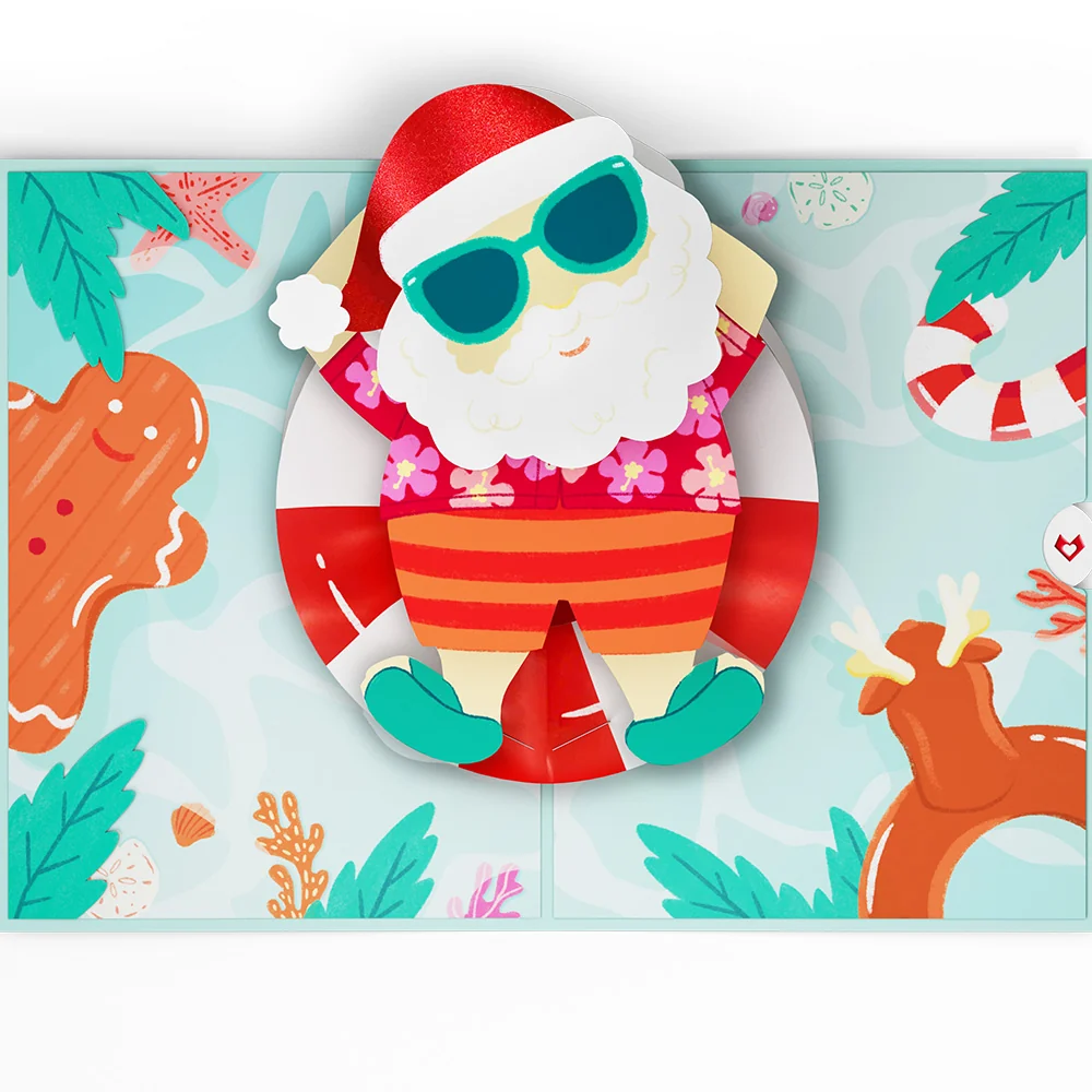 Lovepop Warm Wishes Seaside Santa Pop-Up Card - Image 4