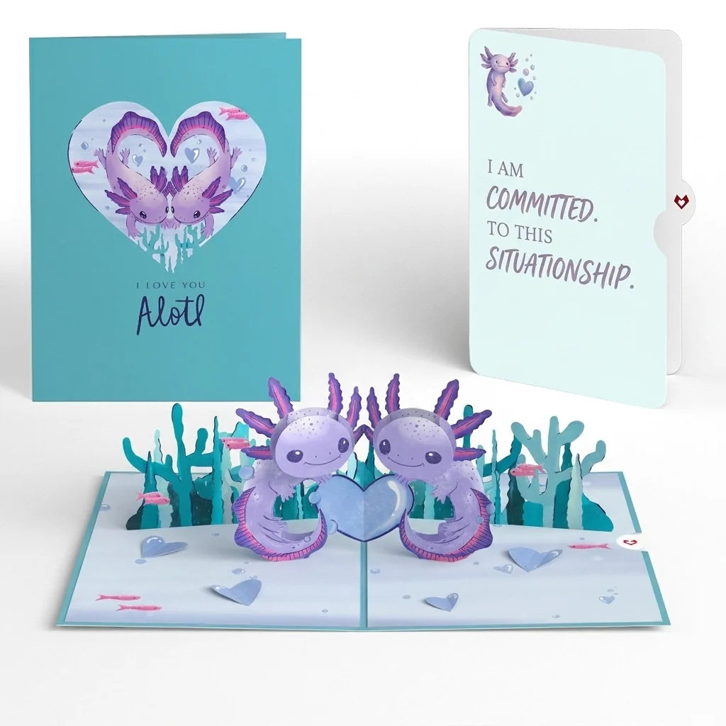 Lovepop Love You A-Lotl Pop-Up Card and Axolotl Heart Sentiment Set