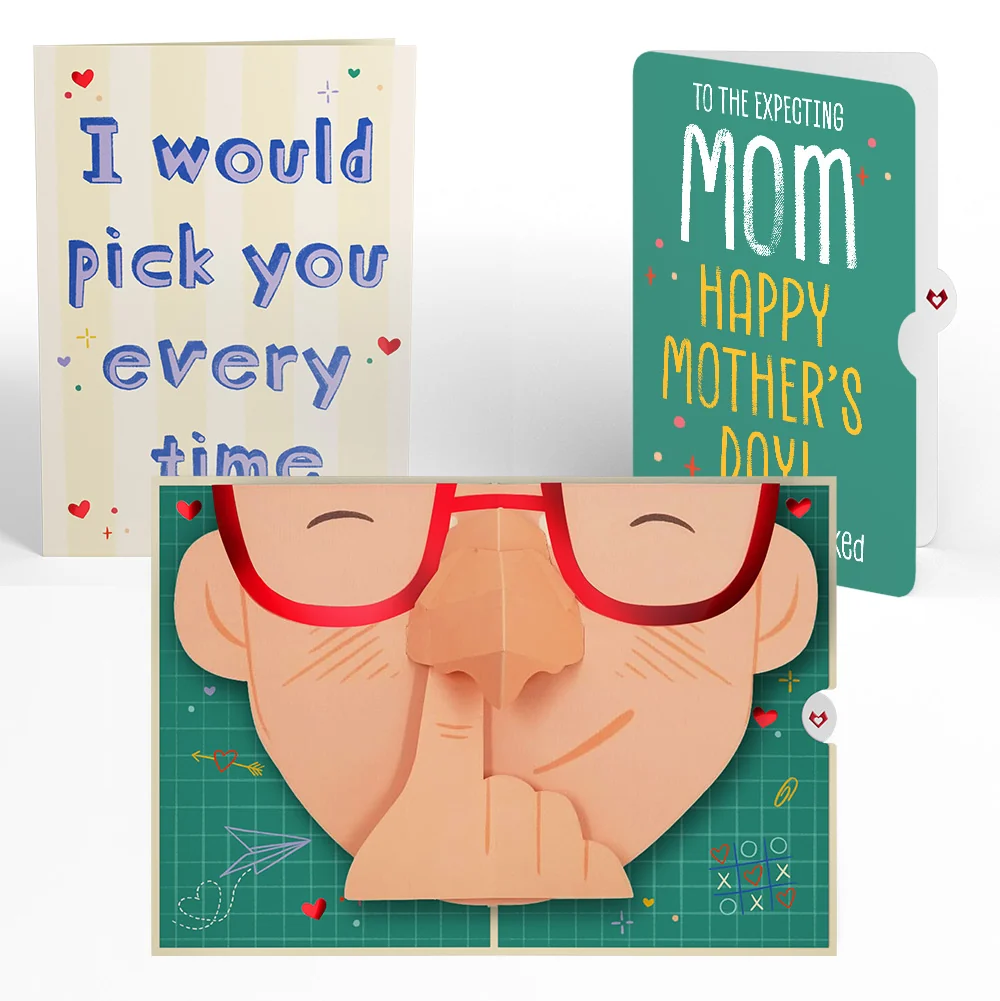 Lovepop Pick You Every Time Mother’s Day Pop-Up Card and Sentiment Set for Mom-to-be Glass