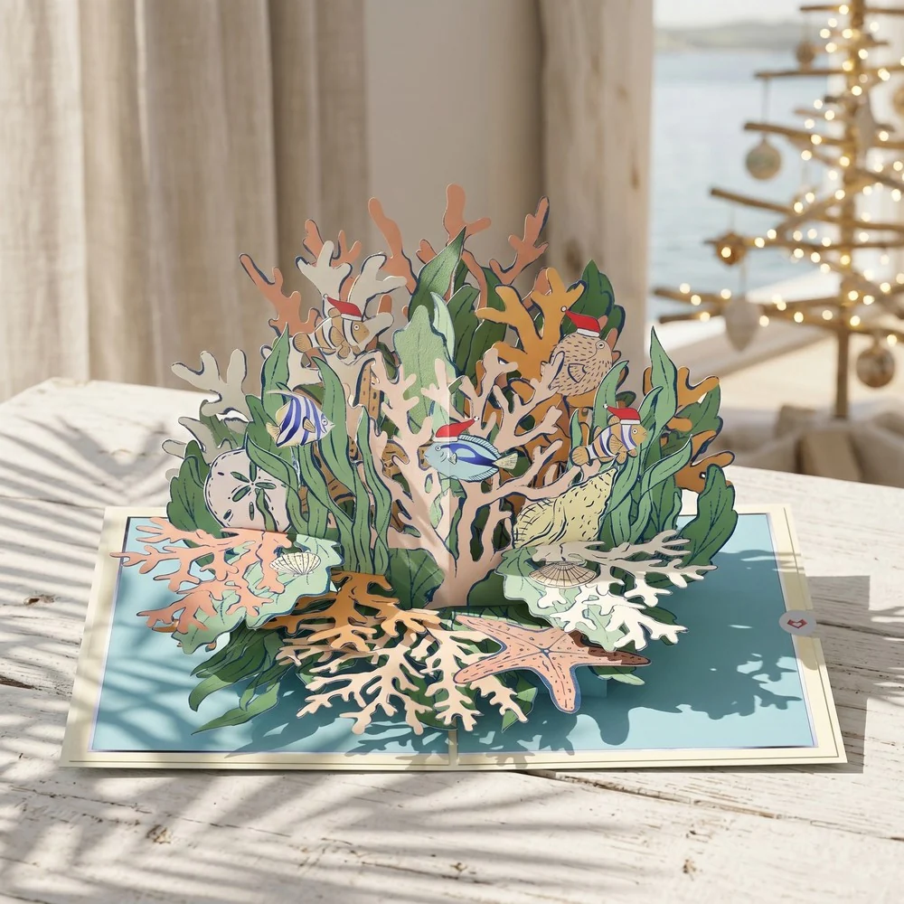 Lovepop Christmas Coral Pop-Up Card - Image 2