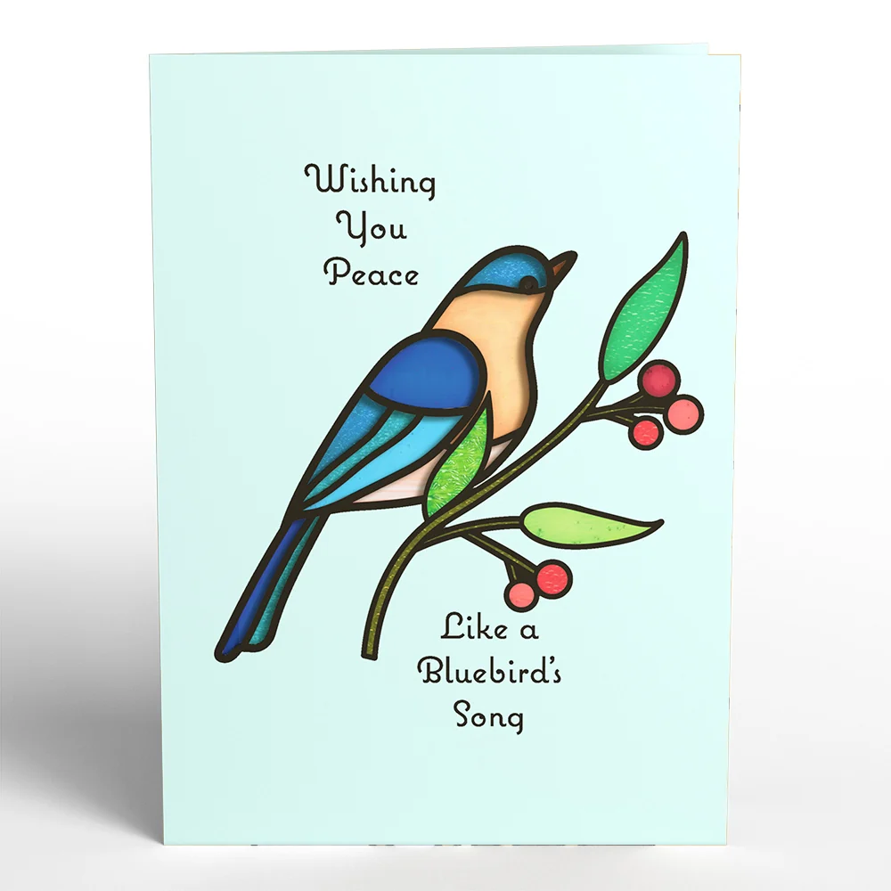 Lovepop Wishing You Peace Bluebird Suncatcher Card - Image 5