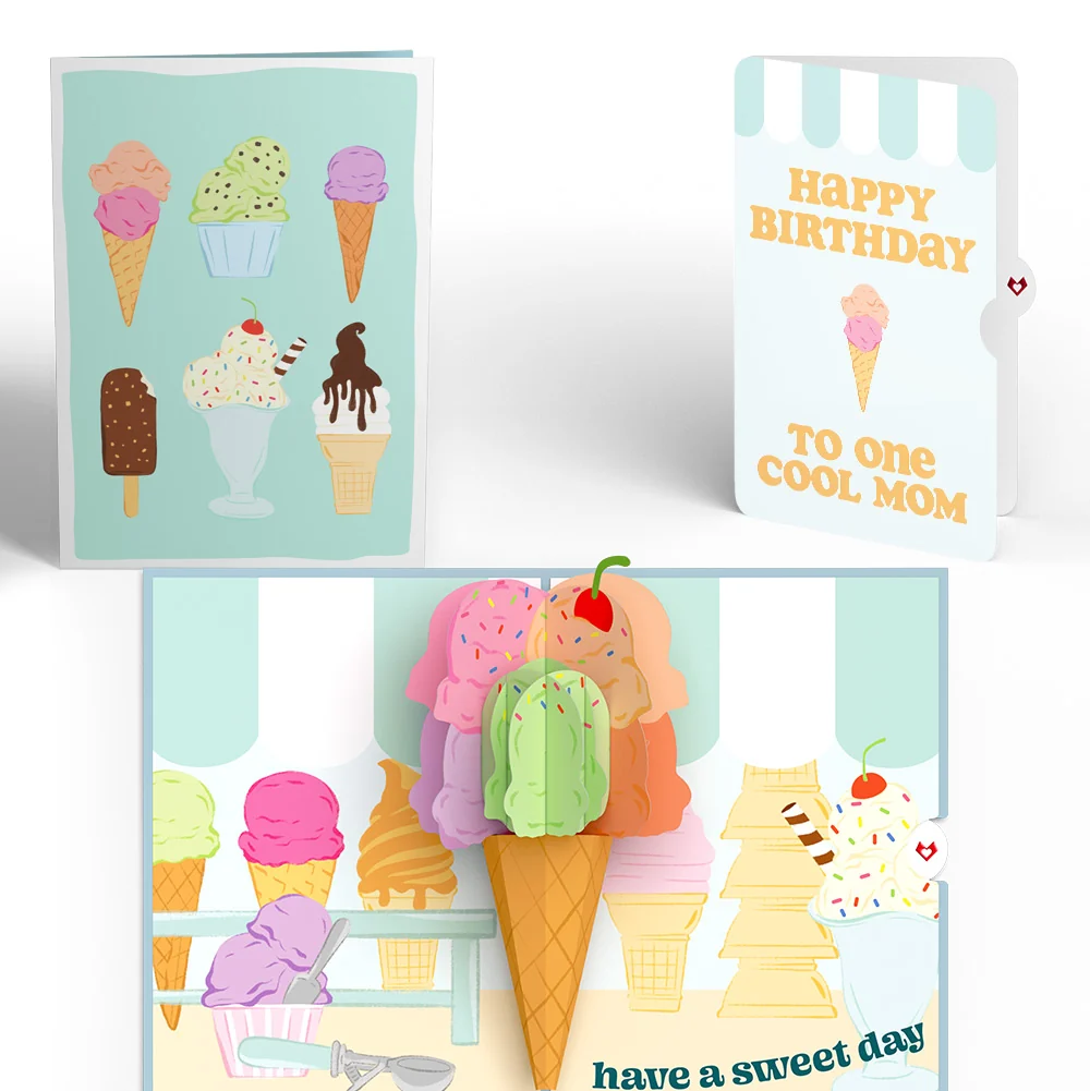 Lovepop Sweet Day Ice Cream Birthday Pop-Up Card and Sentiment Set for Mom