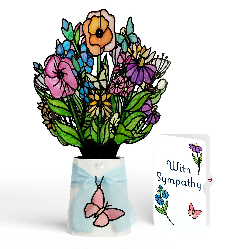 Lovepop Garden Glow Sympathy Suncatcher Bouquet and Sentiment Set Glass