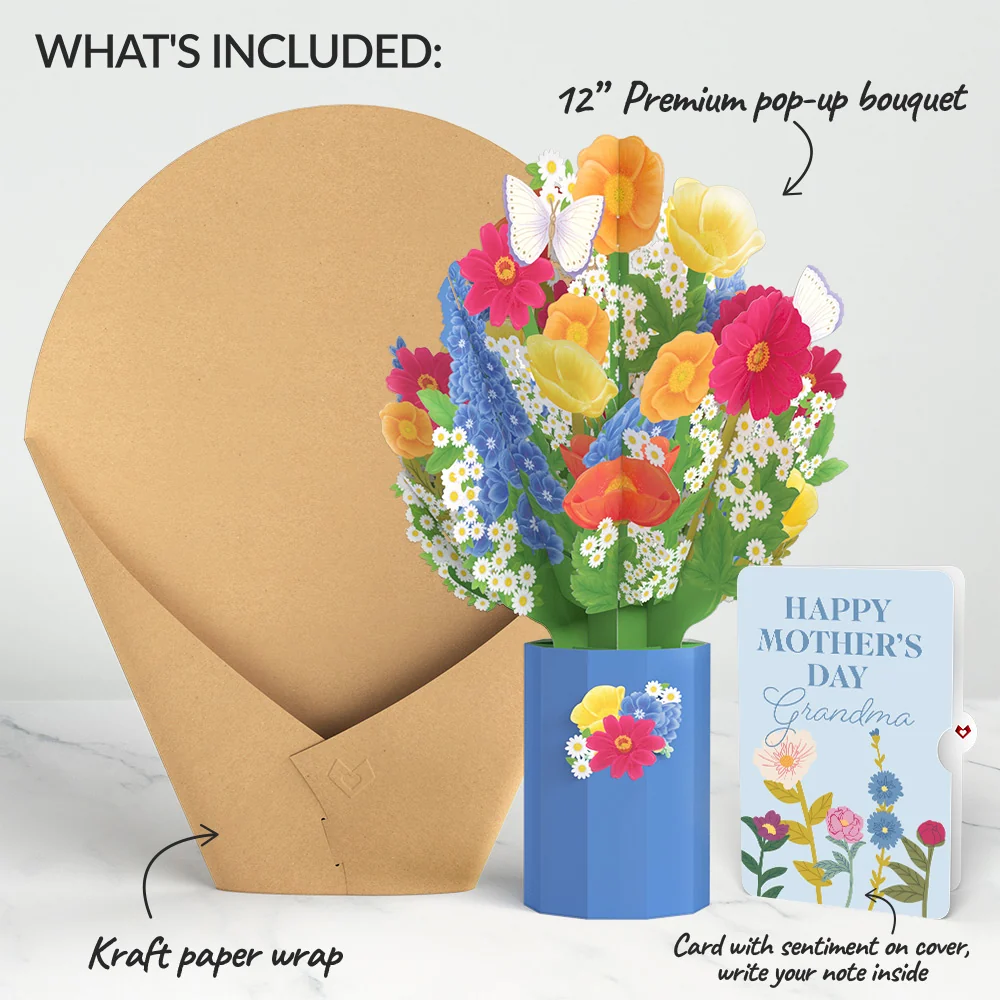 Lovepop Wildflower Mother's Day Bouquet and Sentiment Set for Grandma Vase - Image 2