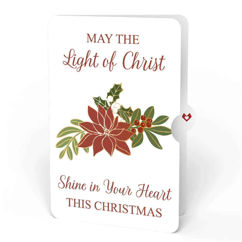 Lovepop Poinsettia Shimmer Christmas Suncatcher Bouquet and Light of Christ Sentiment Set Glass - Image 4