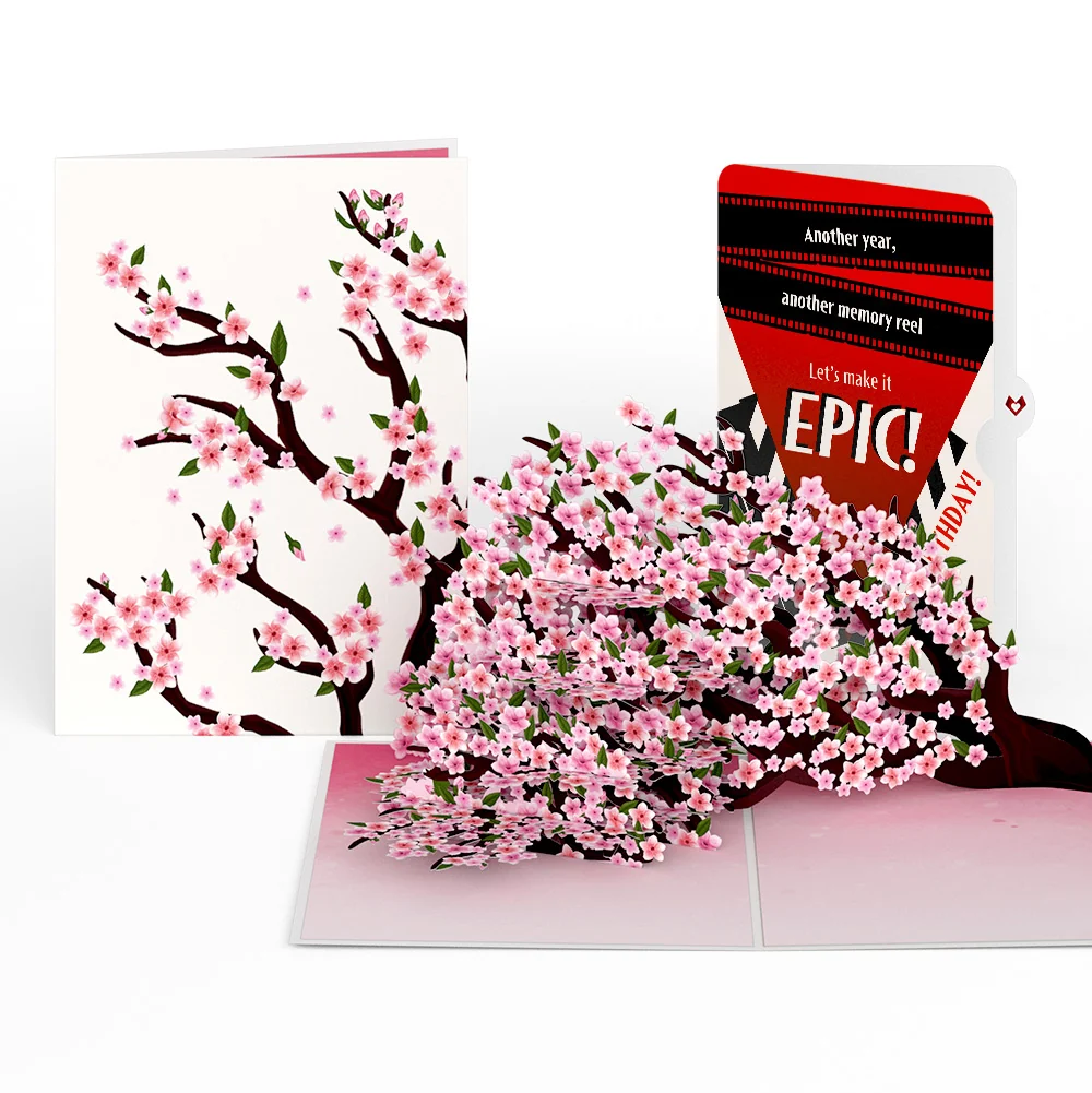 Lovepop Cherry Blossom Branches in Bloom Birthday Pop-Up Card and Epic Reel Sentiment Set