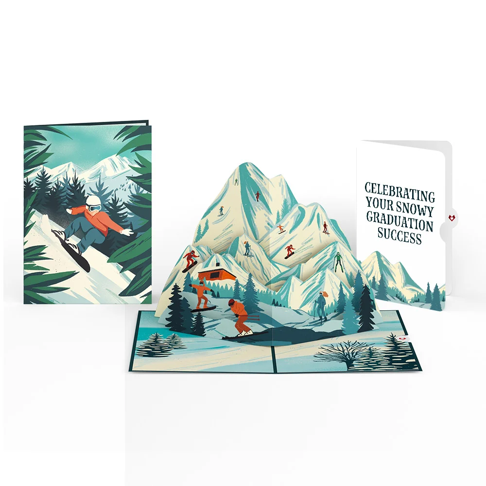 Lovepop Mountain Snowboard Adventure Graduation Pop-Up Card and Sentiment Set