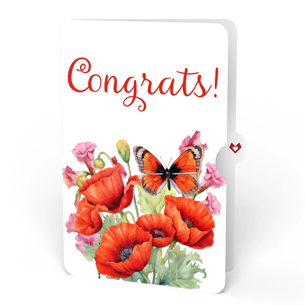 Lovepop Born to Bloom: August Birth Month Flowers Congratulations Pop-Up Card and Sentiment Set Cream - Image 4
