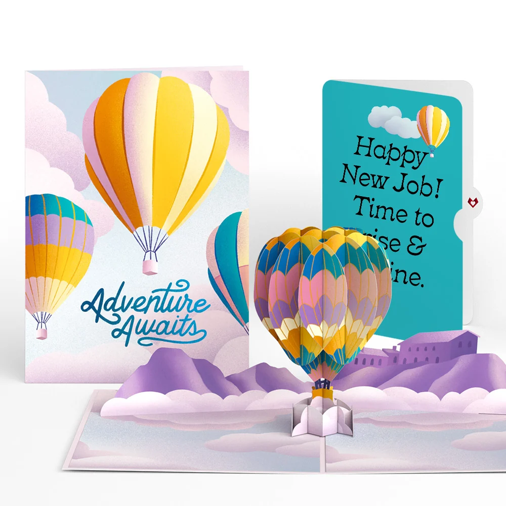Lovepop Adventure Awaits Hot Air Balloon New Job Pop-Up Card and Sentiment Set