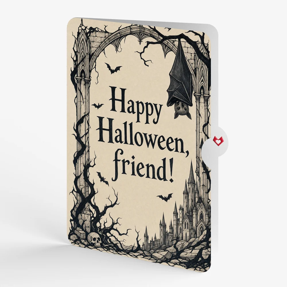 Lovepop Halloween Greetings Pop-Up Card and Gothic Bat Sentiment Set - Image 4