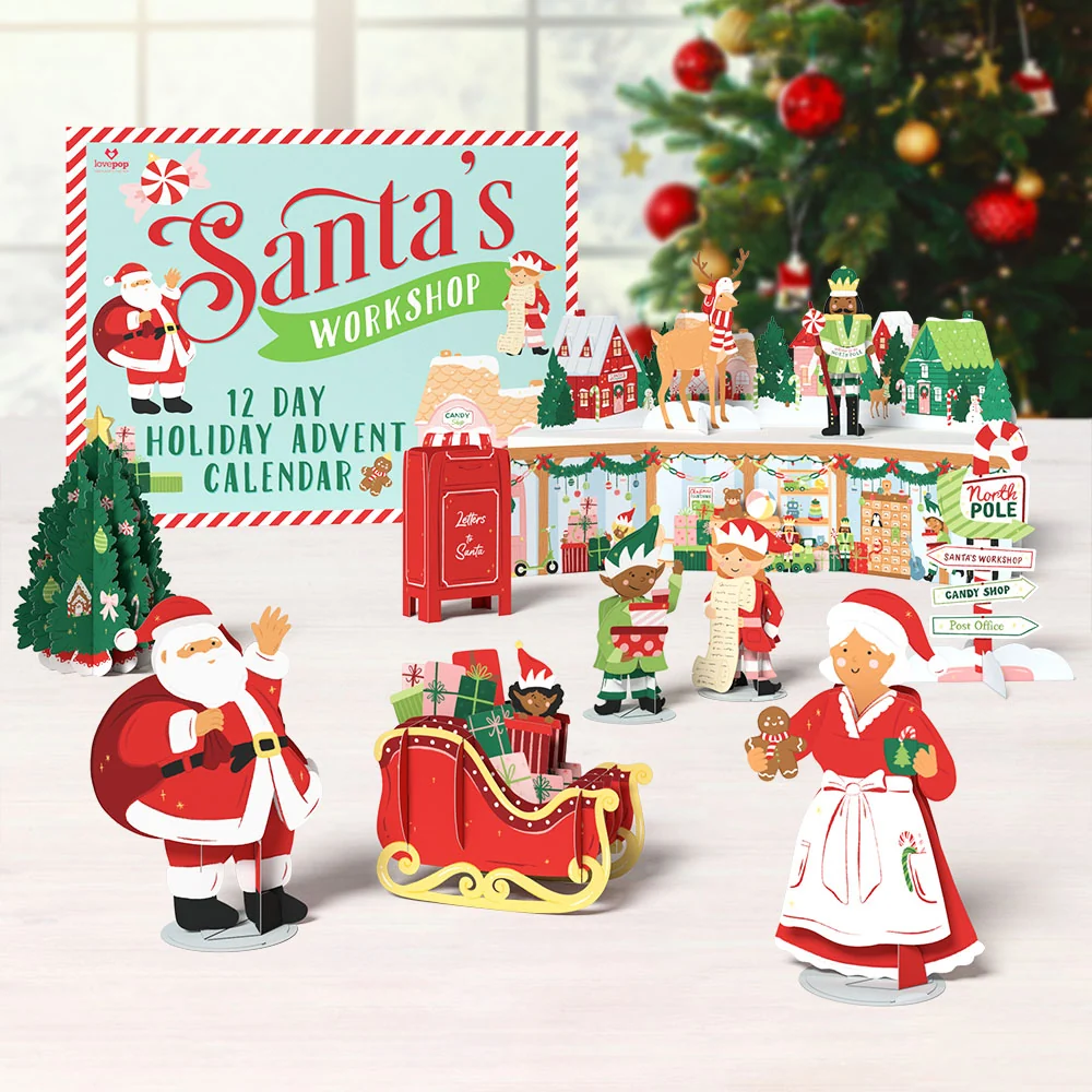 Lovepop Santa's Workshop 12 Day Holiday Advent Calendar