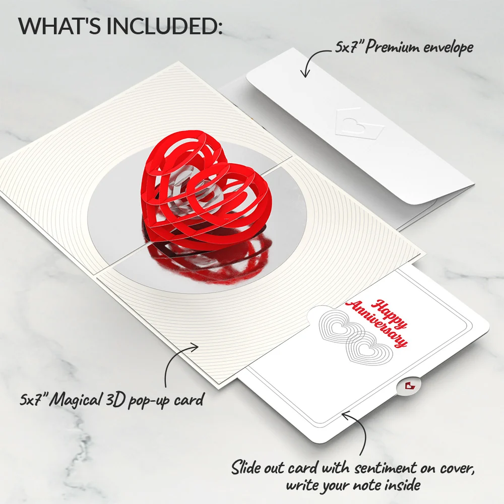Lovepop OK Go: Love Pop-Up Card and Connected Hearts Anniversary Sentiment Set - Image 2