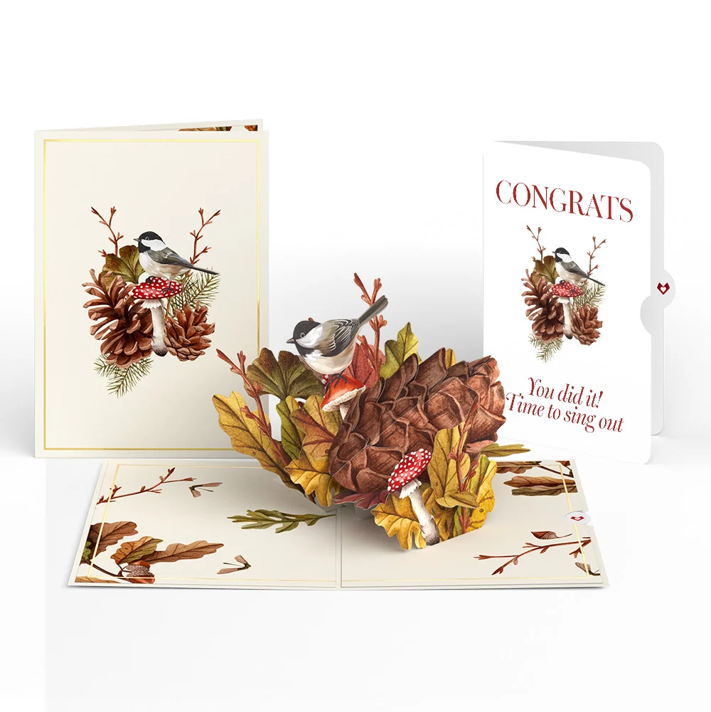Lovepop Fall Forest Floor Congratulations Pop-Up Card and Sentiment Set Cream