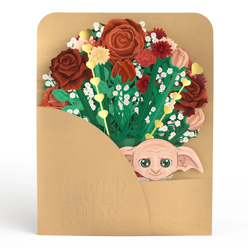 Lovepop Harry Potter Dobby Valentine’s Day Pop-Up Card & Flower Buds Bouquet Bundle - Image 9