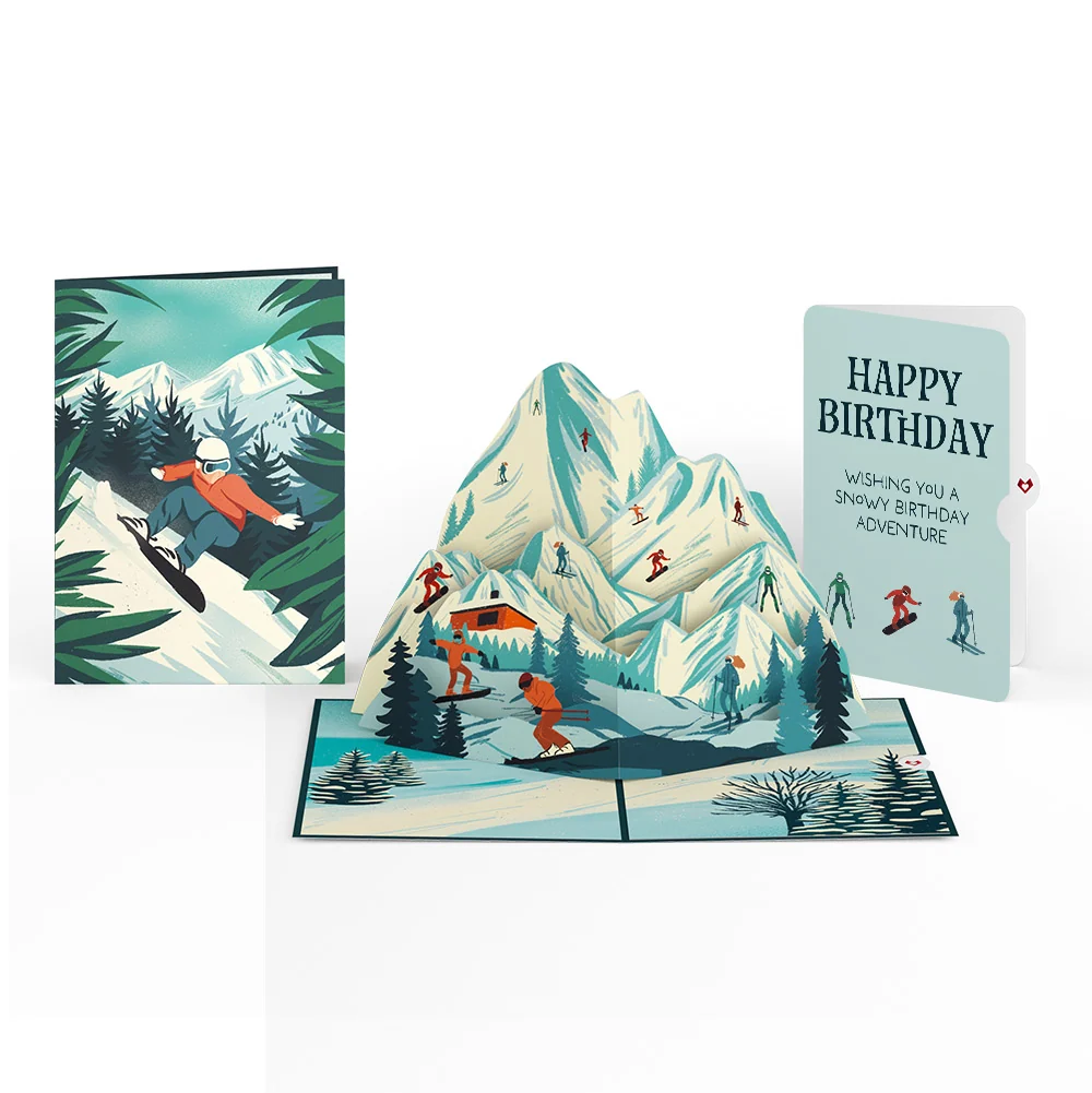 Lovepop Mountain Snowboard Adventure Birthday Pop-Up Card and Sentiment Set