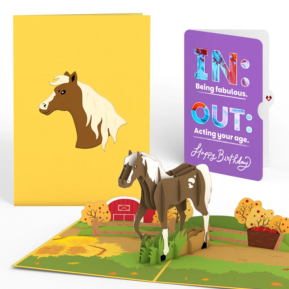 Lovepop Horse Birthday Pop-Up Card and IN & OUT Sentiment Set