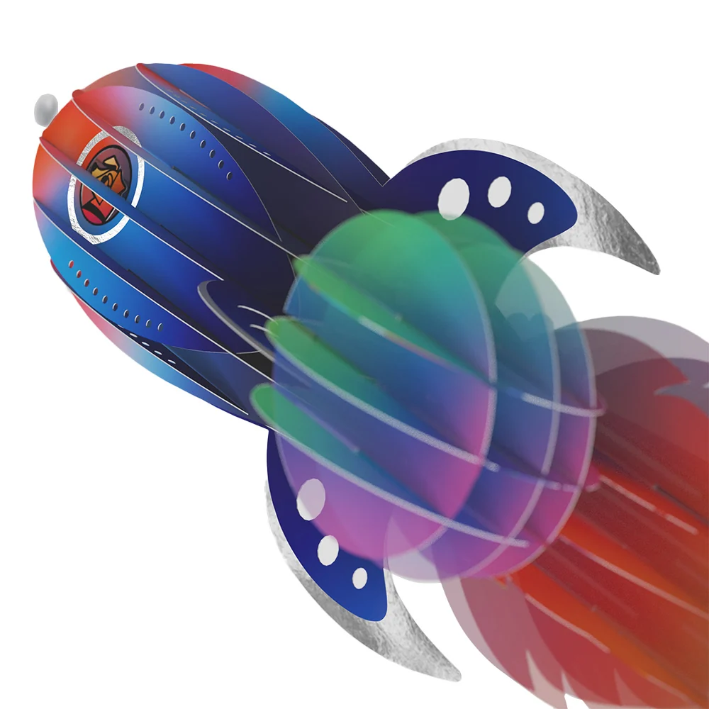 Lovepop Rocket Ship Unboxed Pop-Up Paper Sculpture - Image 4