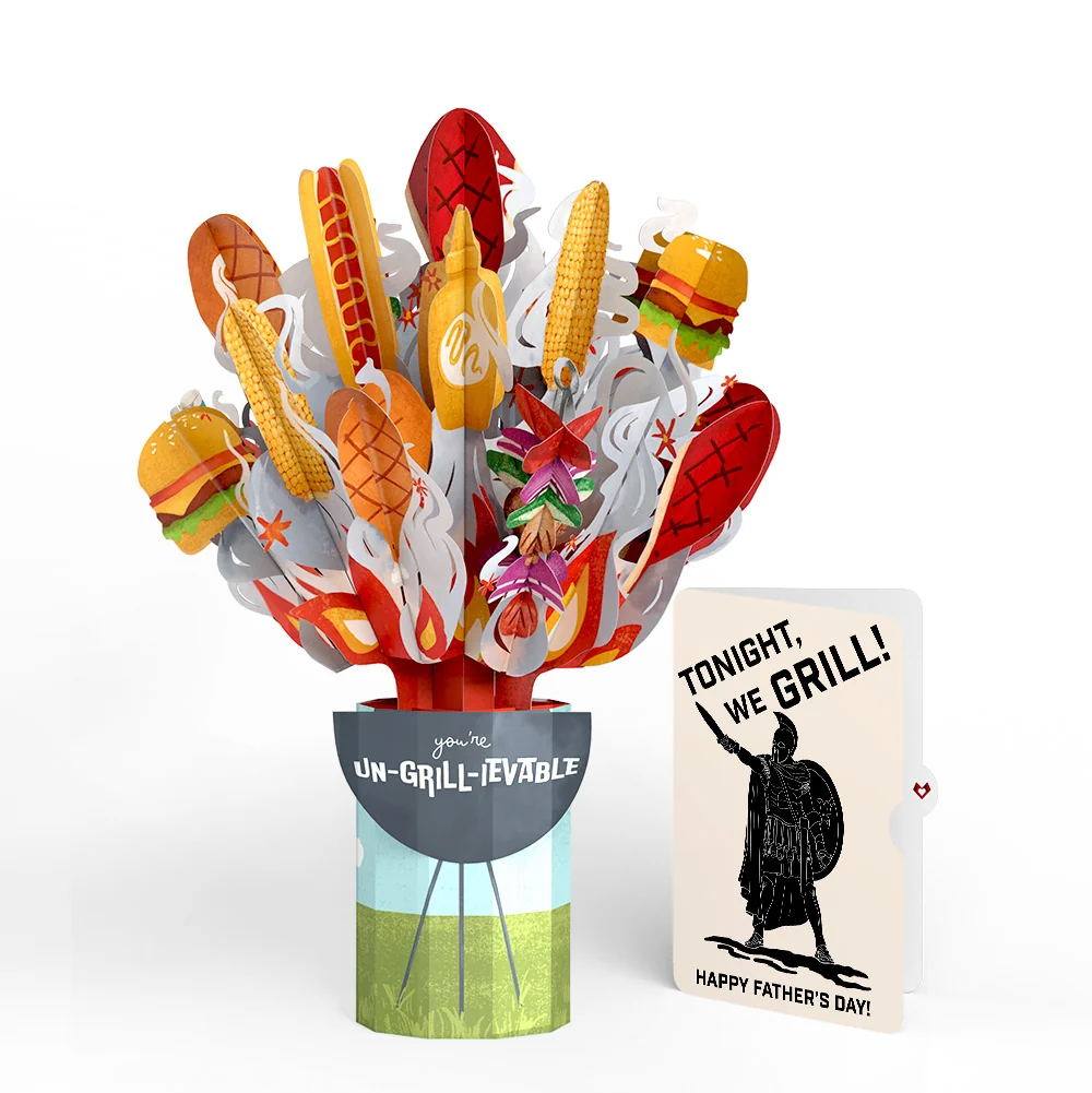 Lovepop Grill Master Father's Day Bouquet and Spartan Grilling Sentiment Set