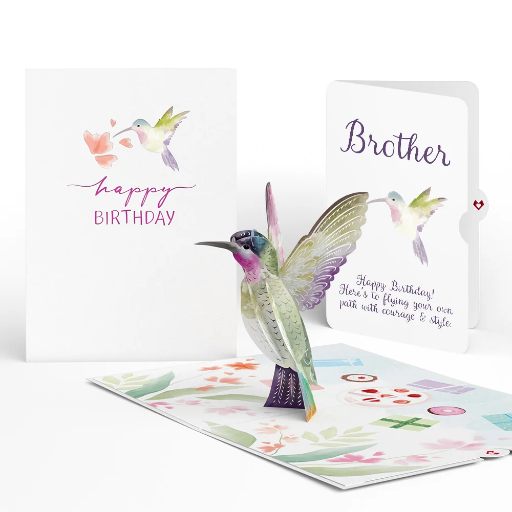 Lovepop Hummingbird Birthday Pop-Up Card and Sentiment Set for Brother