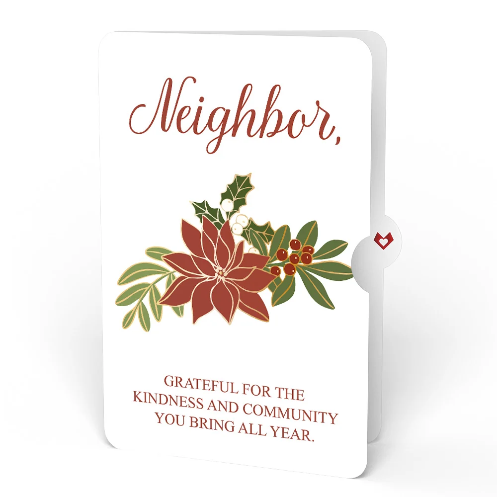 Lovepop Poinsettia Shimmer Christmas Suncatcher Bouquet and Sentiment Set for Neighbor Glass - Image 4