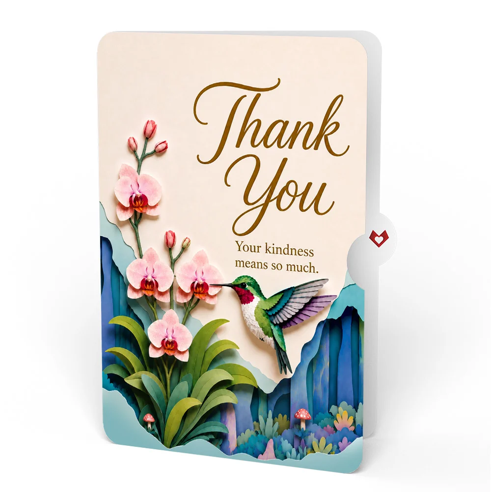 Lovepop Hummingbird Thank You Unboxed Pop-Up Paper Sculpture and Sentiment Set - Image 4