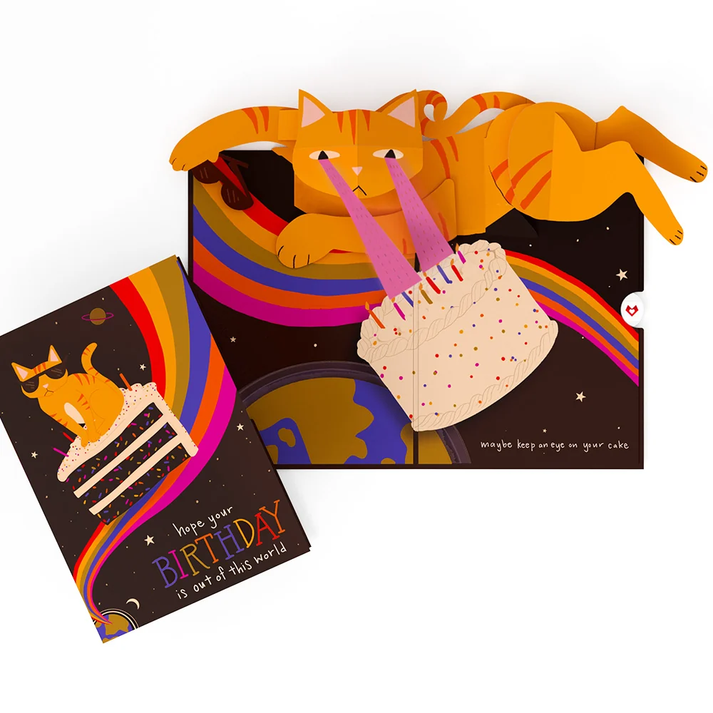 Lovepop Out of this World Birthday Cat Pop-Up Card