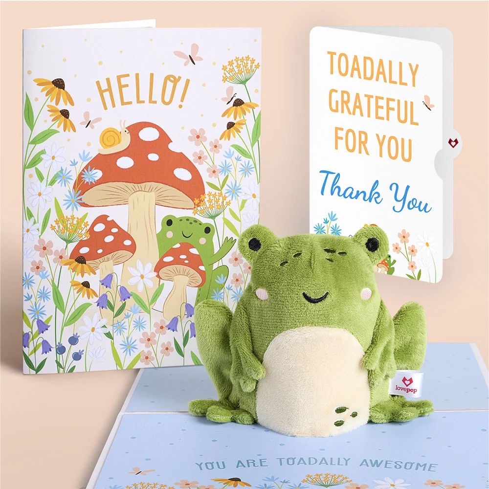 Lovepop 'Toadally Awesome' Thank You Plushpop Card and Toadally Grateful Sentiment Set