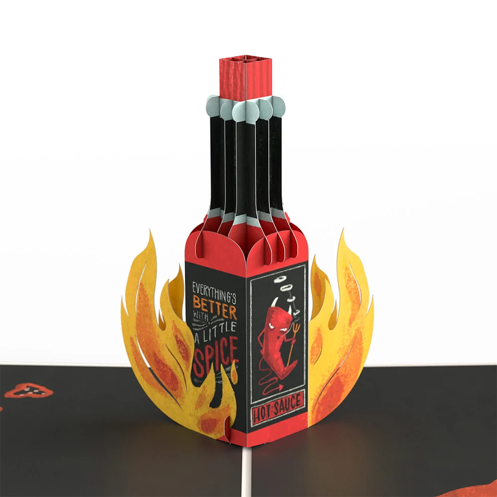 Lovepop Happy Birthday Hot Stuff Pop-Up Card and 40th Kick It Up Sentiment Set Bottle - Image 3