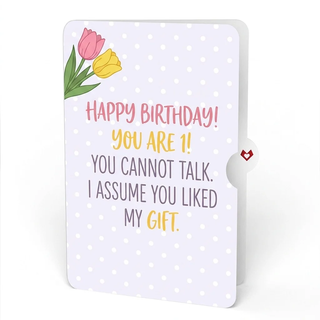 Lovepop Timeless Tulips 1st Birthday Pop-Up Card and Cannot Talk Sentiment Set Vase - Image 4