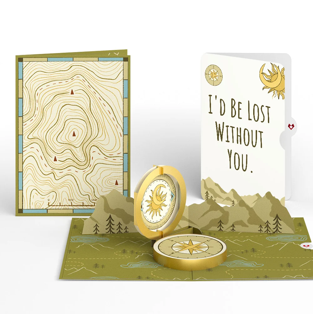 Lovepop Guiding Compass Appreciation Pop-Up Card and Sentiment Set Cream