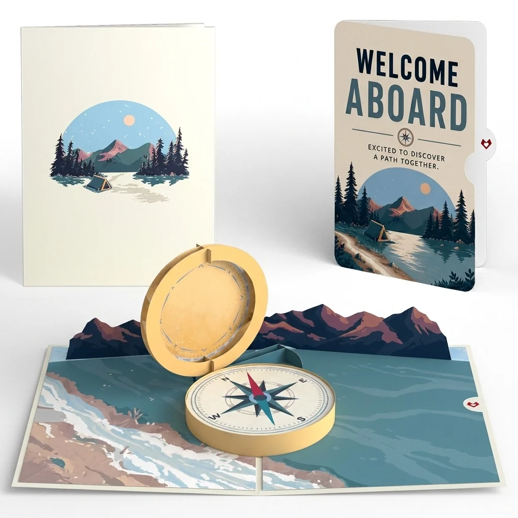 Lovepop Classic Compass Pop-Up Card and Welcome Aboard Sentiment Set