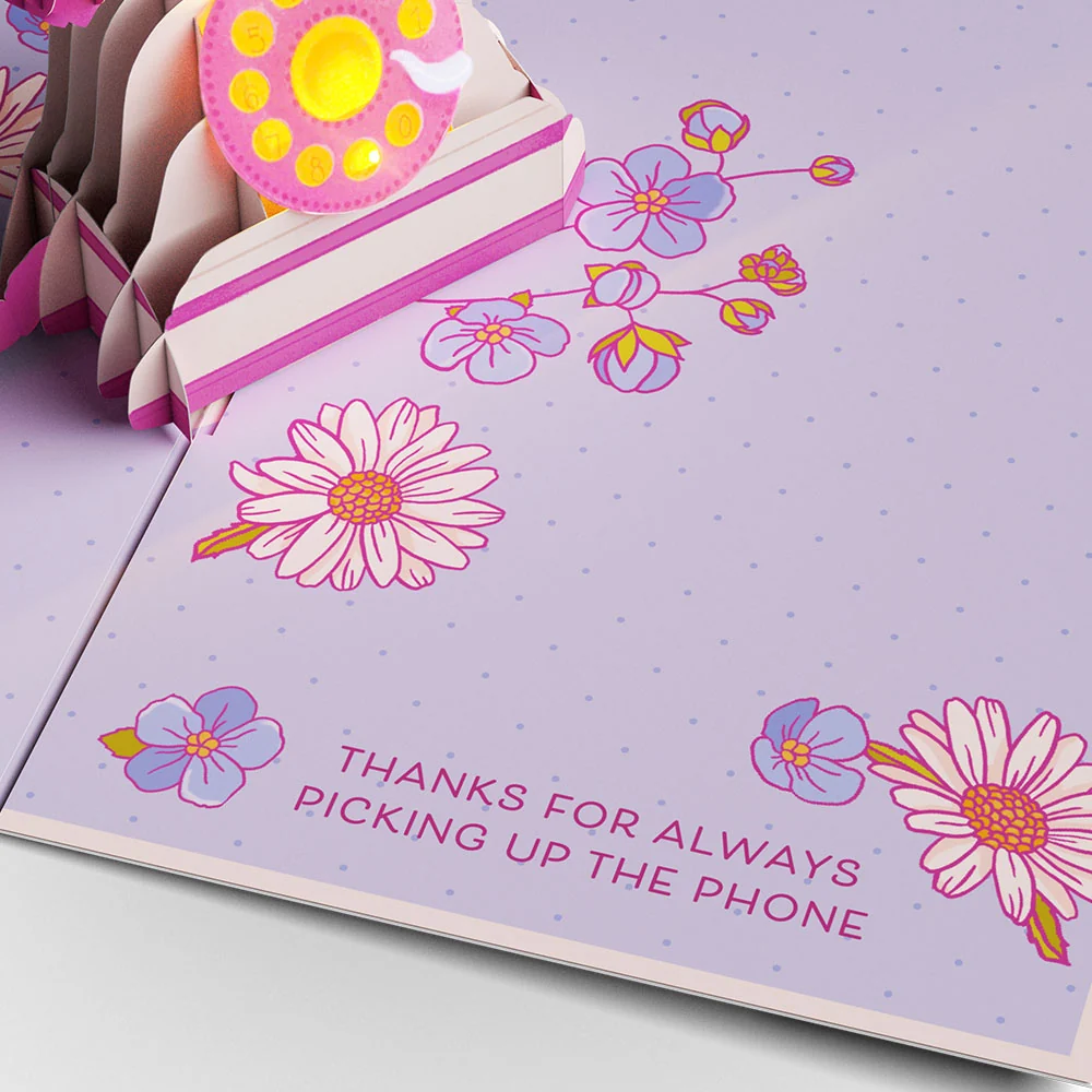 Lovepop 'Hey Mom' Vintage Phone Music and Lights Pop-Up Card - Image 3