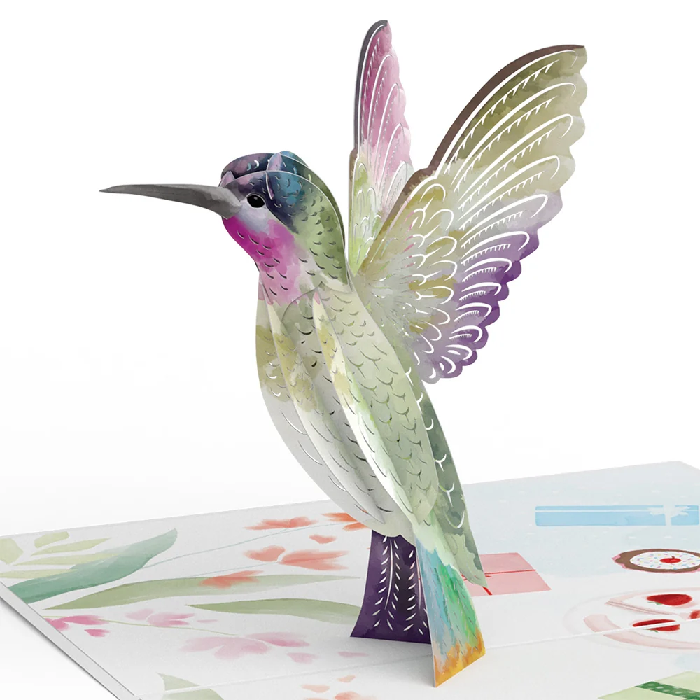 Lovepop Birthday Hummingbird Pop-Up Card & Suncatcher Bouquet Bundle - Image 3