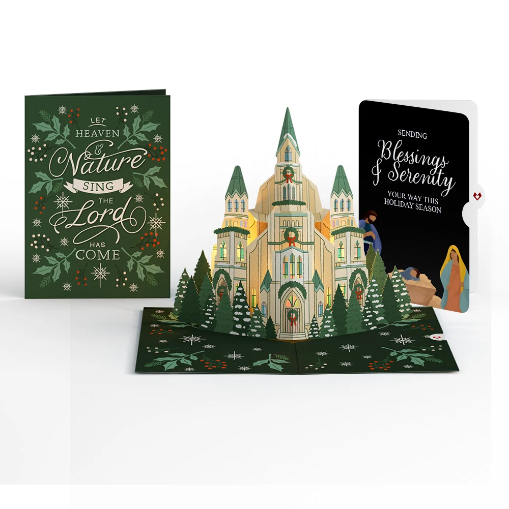 Lovepop Let Heaven & Nature Sing Christmas Music and Lights Pop-Up Card and Nativity Blessings & Serenity Sentiment Set