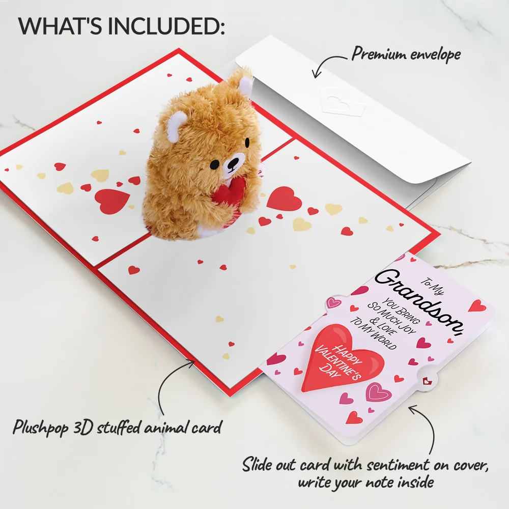 Lovepop You're The Beary Best Valentine Plushpop Card and Sentiment Set for Grandson - Image 2