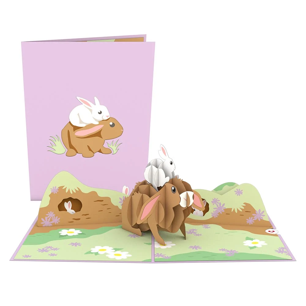 Lovepop Bunny Family Pop-Up Card Basket