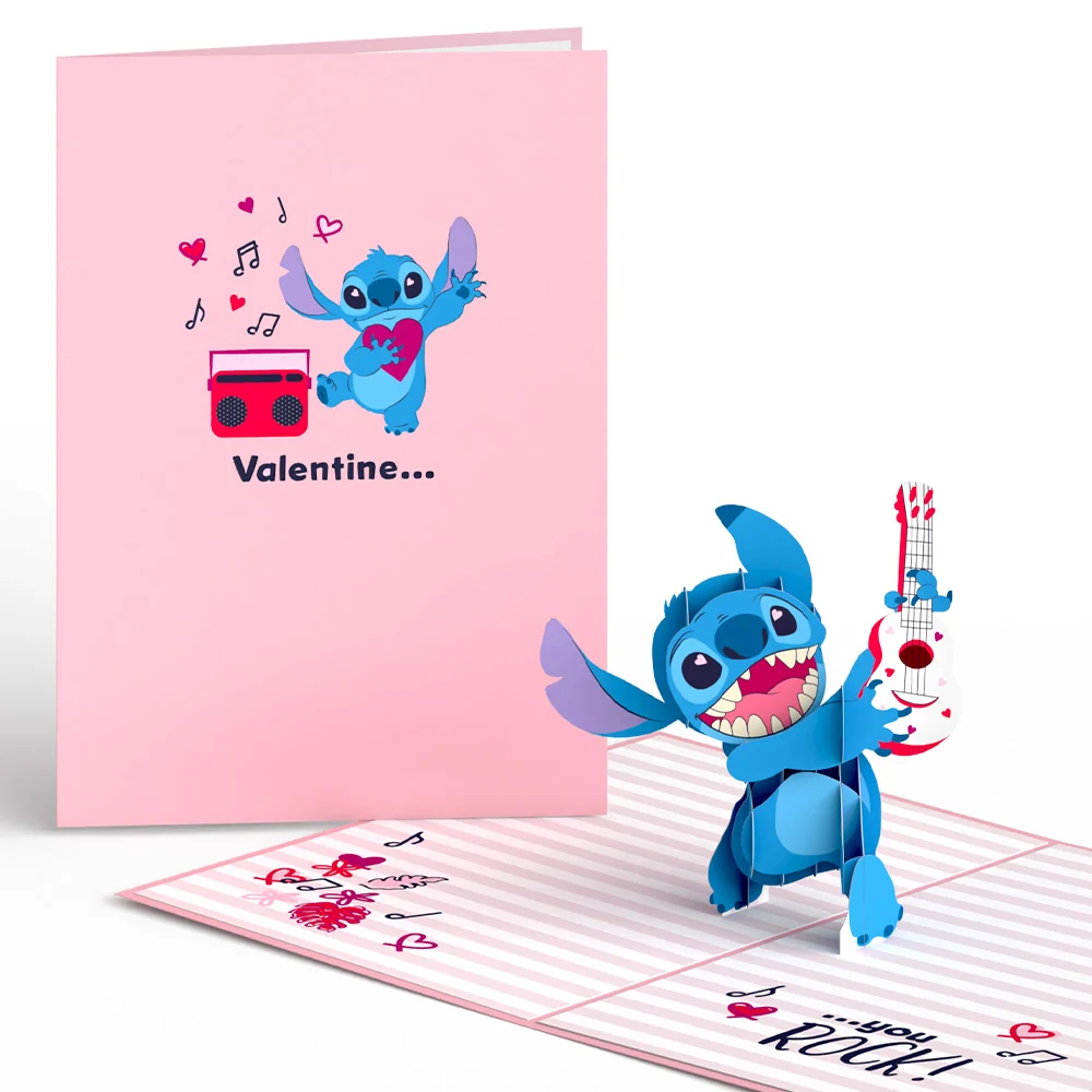 Lovepop Disney's Stitch Rockin' Valentine Pop-Up Card